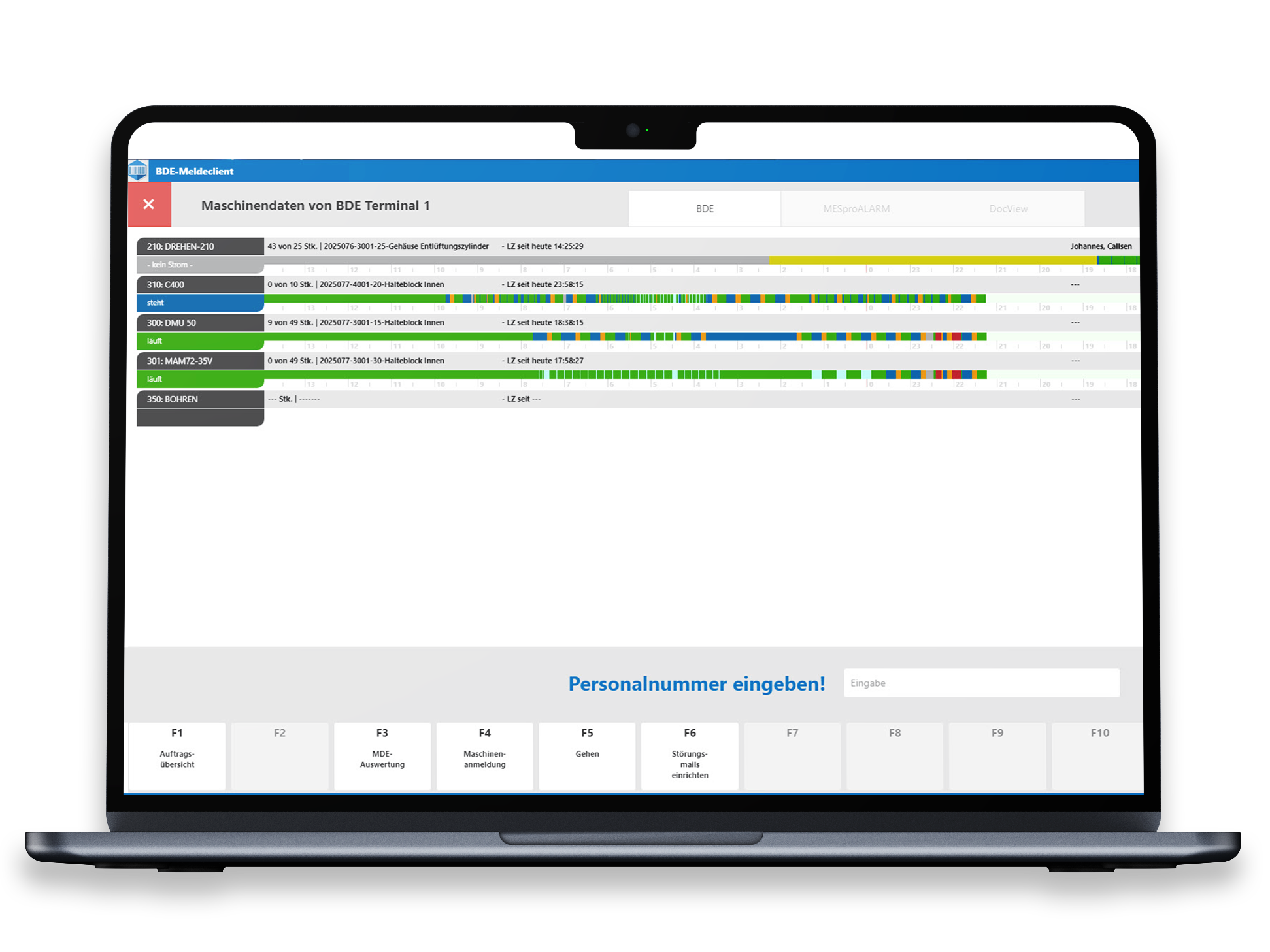 Maschinendaten in der zentralen Datenbank von ERP, MES und Werkzeugmanagement