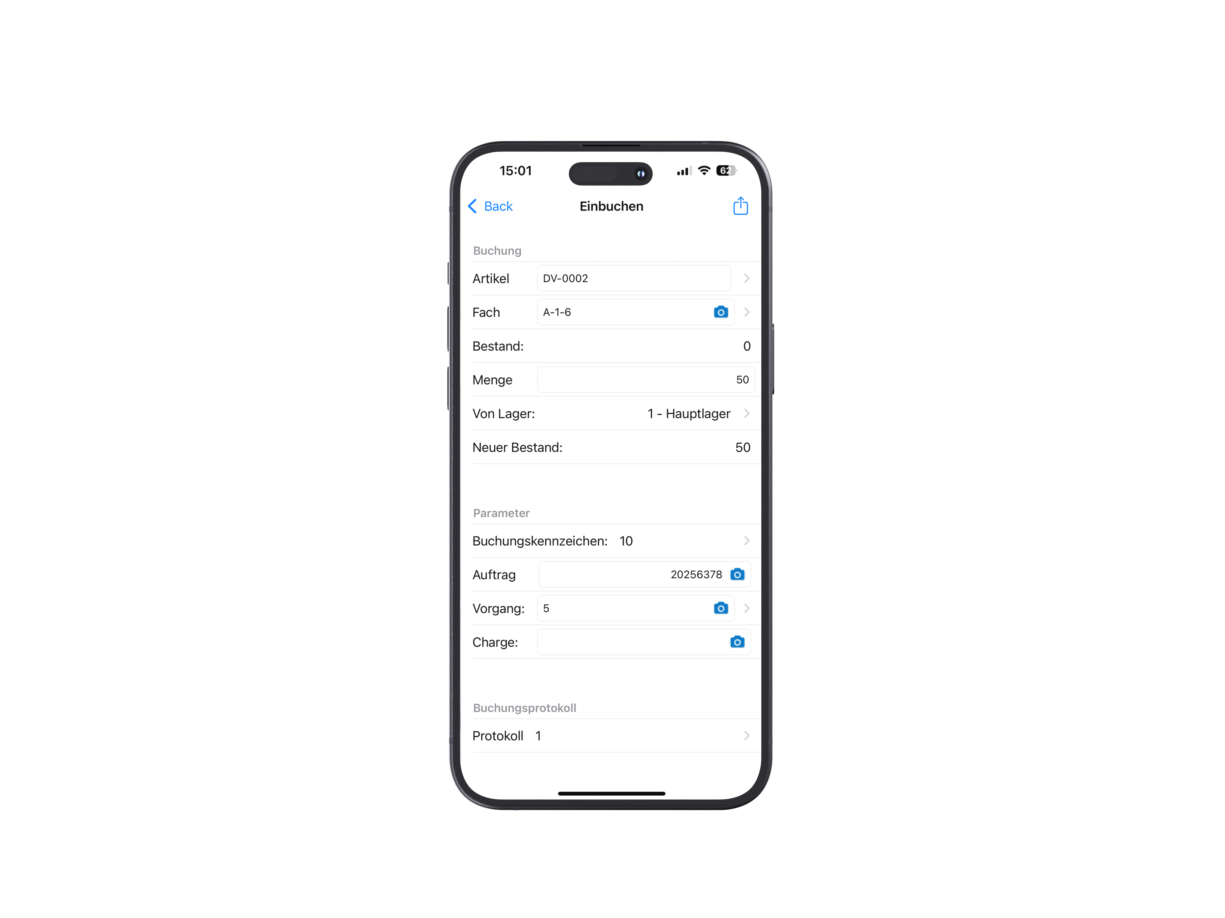 Stammdatenpflege mit LagerMobile: Artikelbilder direkt vom iPhone speichern