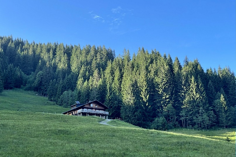 Hüttenausblick auf dem Firmenausflug im Allgäu